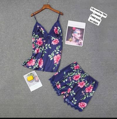 silky night dress 5; piece