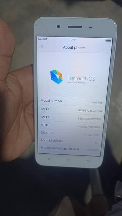 Vivo y66 4/128 pta approved only mobile