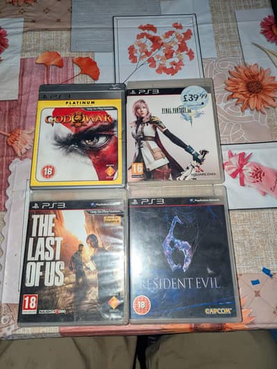 Play Station 3 PS3 Games  RE6, Last of Us,  FF XIII,  GOW III