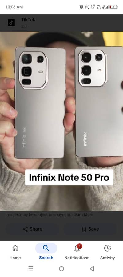 note 50 pro jst like new fone