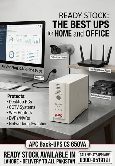 APC UPS 650VA 400W Best Battery Bakup For Networking Switches