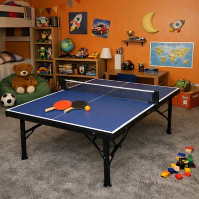 Table Tennis Table 9x5 FT | Foldable | With Rackets, Net & Balls