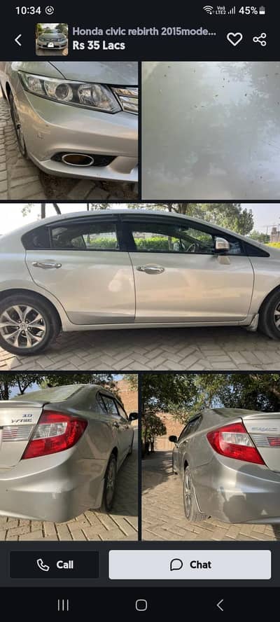 honda civic rebirth 2015 in jhang saddar