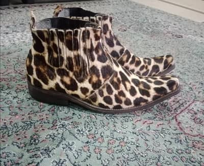 Hand made leopard skin cowboy boots. .