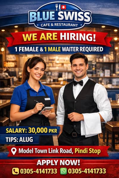 Male & Female Waiters Required / Restaurant Jobs / hiring a Waiters