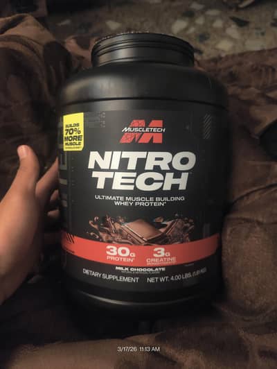 nitro tech 30G protein and 3G  creatine  4LBS