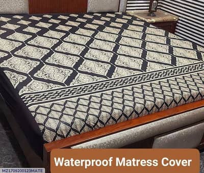 waterproof Terry Cotton Printed Double Bed Mattress Cover