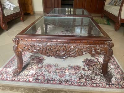 Two Centre Tables for sale Sizes (3x3) pure sheesham wood