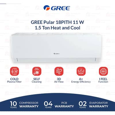 GREE Split AC 1.5 TON Pular Series (Inverter) 1 year Used 10/10