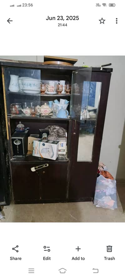 Ironcupboard and wood shelf