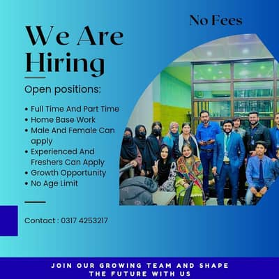 Madina Town Faisalabad/Office &Home base job available