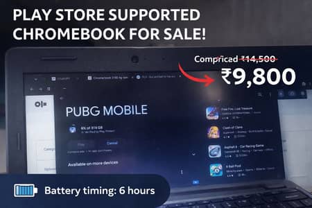 Play Store Supported Chromebook – 4GB RAM | HD Display | Smooth & Fast