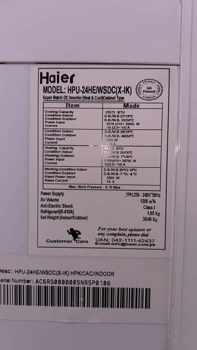 2 Ton Chiller AC for sale - Like New Condition