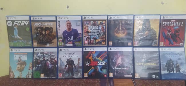 ps5 and ps4  disk games neat and clean