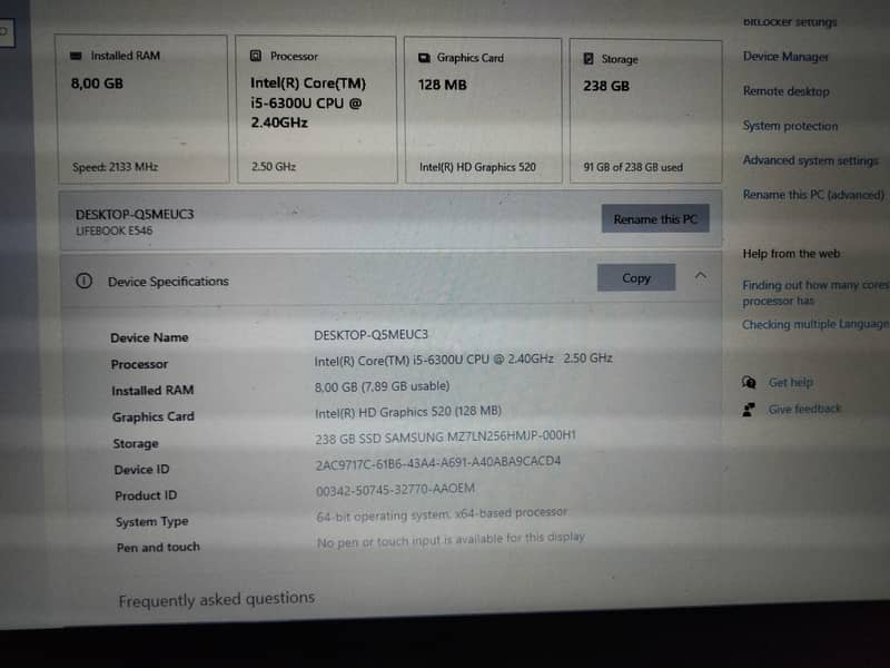 Fujitsu Lifebook E546 1