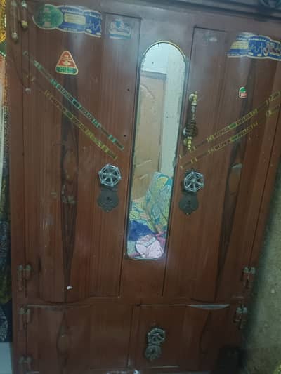 Iron cupboard and microwave oven