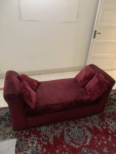 Red Velvet Diwan 2 Seater