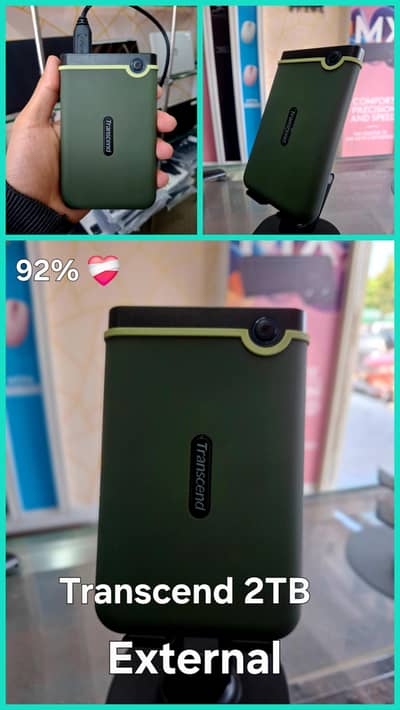 Transcend 2TB External Hard drive USB 3.0 Portable HDD FOR LAPTOP PC.