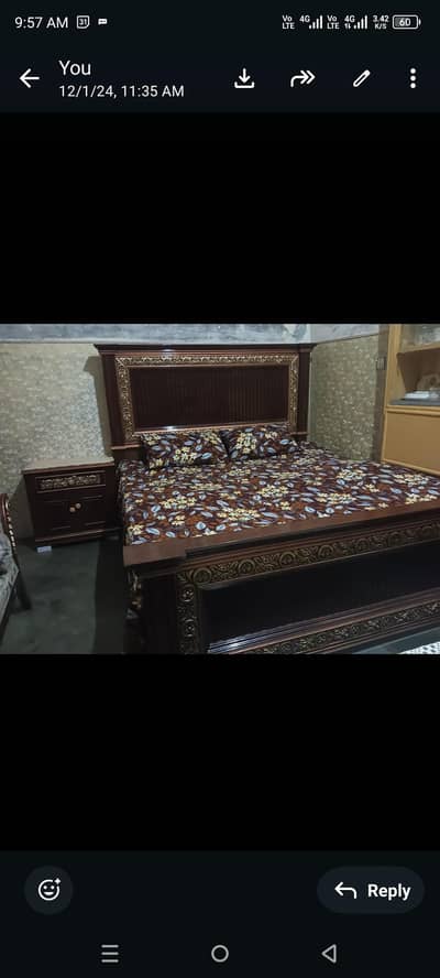 pure shesham wooden bed set Urgent for sale heavy and strong quality