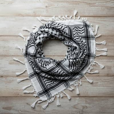 Palestinian Pattern Keffiyeh Roomal Scarf