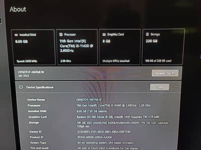 Gaming Pc Intel Core I5 11400 11 gen processor