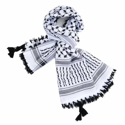 Arafat Keffiyeh with Tussels | Classic Black & White Cotton Shemagh