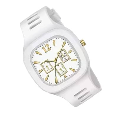 Men Analog Watch Black Silicone Step Multicolor Dial