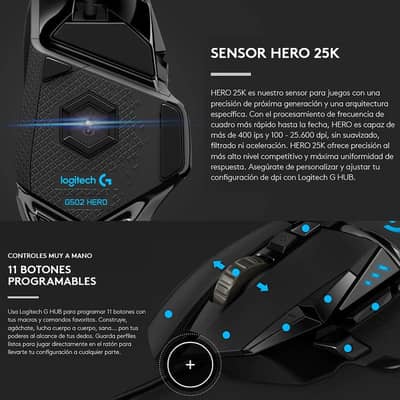 Logitech G502 HERO Wired Gaming Mouse – Excellent Condition