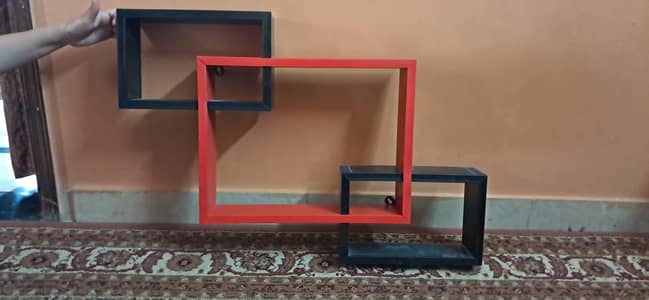 Modern Geometric Wooden Wall Shelf