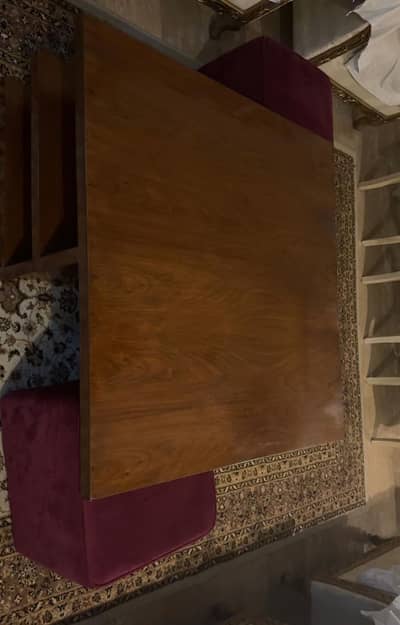 Coffee table with ottomans