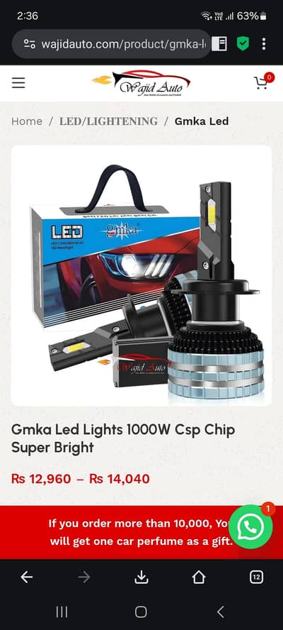 Gmka Led Lights 1000W Csp Chip Super Bright H7