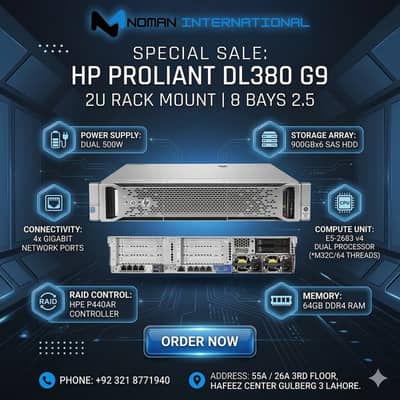HP PROLINT DL 380 G9 2U RACK MOUNT 8 BAYS 2.5 | Server