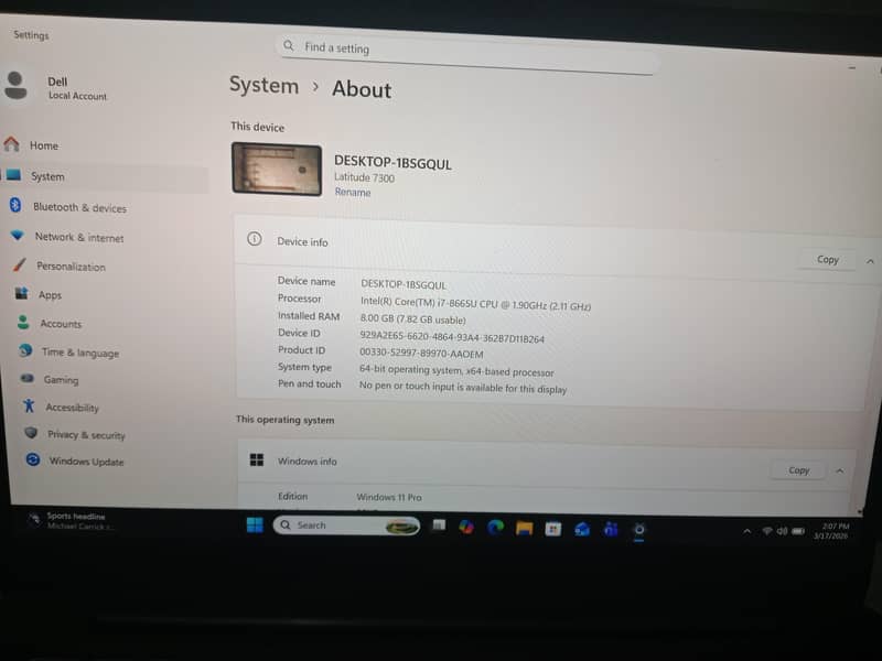 Laptop core i7 8th generation 2