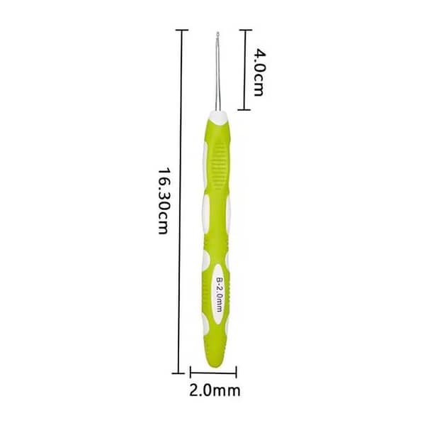 Wool Vista Crochet Hooks Set, 9 Sizes with Ergonomic Non-Slip Handles (2mm–6mm), Extra-Long Tips