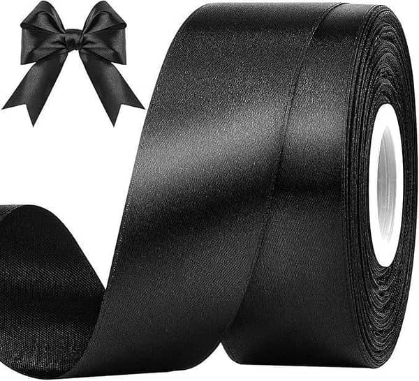 Wool Vista Satin Ribbon Roll – 1.5 in (38 mm) x 25 yd, Polyester, for Gift Wrapping, Wedding, DIY Hair Accessories & Bouquets