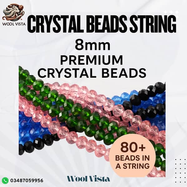 8mm AB Crystal Beads (80+ Pieces) for DIY Jewelry and Clothing – Wool Vista