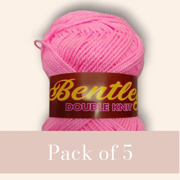 Bentley Double Knit Wool Yarn Pack of 5 - 100% Acrylic, 80 g per Ball for Knit & Crochet