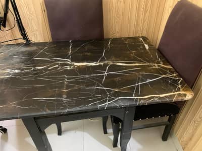 marble top dining table  with 4 chairs