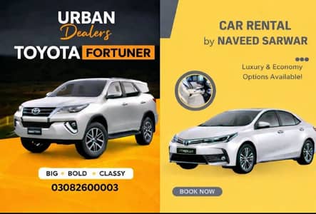 Rent a car Carolla , Fortuner