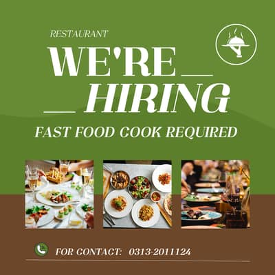 Hiring for Fast Food Cook, Fasto food Cook required, Need staff