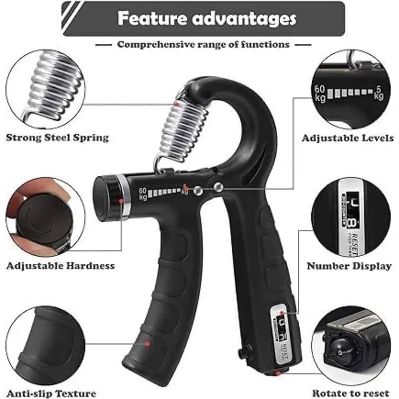 Adjustable hand gripper wit counter 4