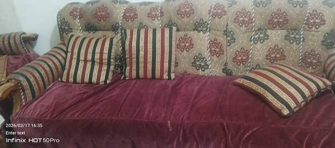 sofa set with cushions