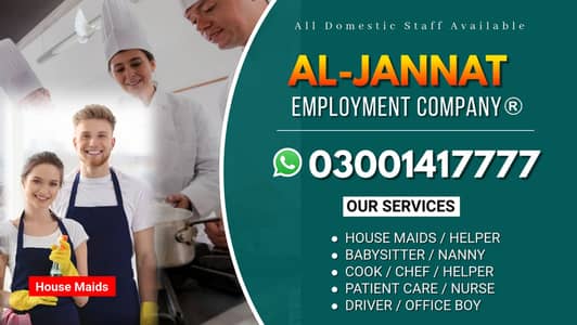 We Provide House Maids, Driver, Helper, Couples, Patient Care, Cook