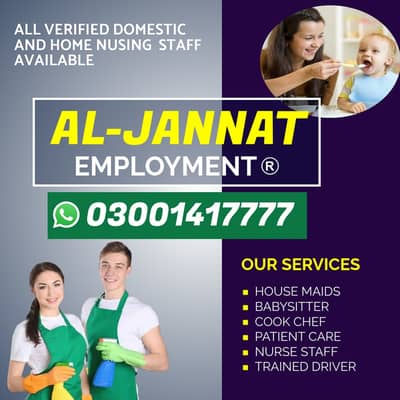 House maids, Maid, Baby Sitter, Chef, Home Cook, Patient Care, Driver