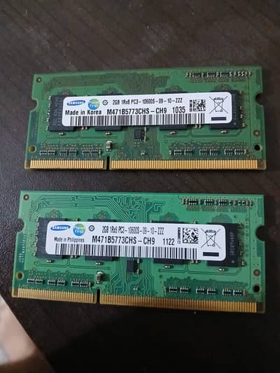 sumsung 2gb×2 ddr3 laptop ram for sell