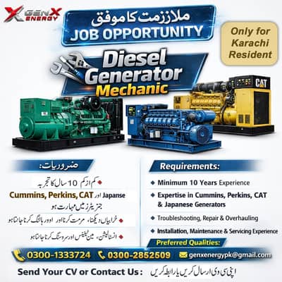 Hiring Diesel Generator Machanic