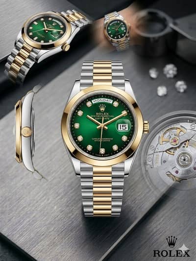 Rolex Day-Date Green Dial & Gold Bezel