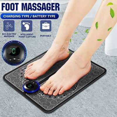 EMS Foot Massager Mat Electric USB Charging Smart Display Tens Acupun