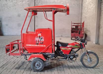 Coca-Cola Style Motorcycle Loader Rikshaw sale in scrap price