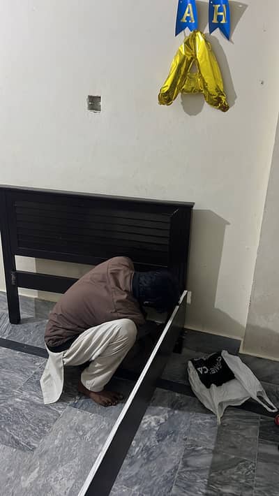 Used Single Bed with Mattress – Good Condition